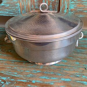 Vintage Nasco Italy Hammered Aluminum Insulated Serving Bowl Dish